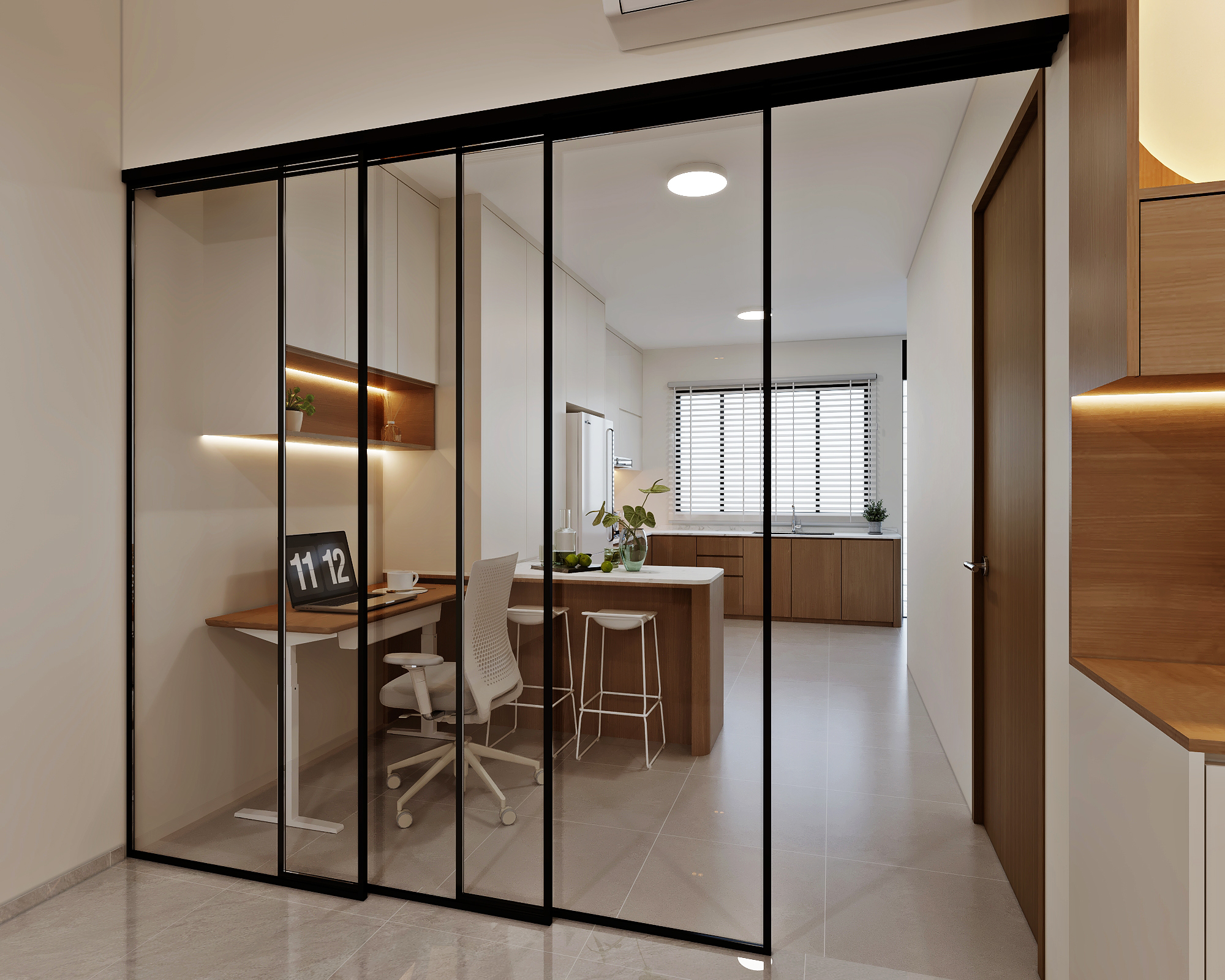 Coronation Road — kitchen — view 1, modern scandinavian 3D design visual
