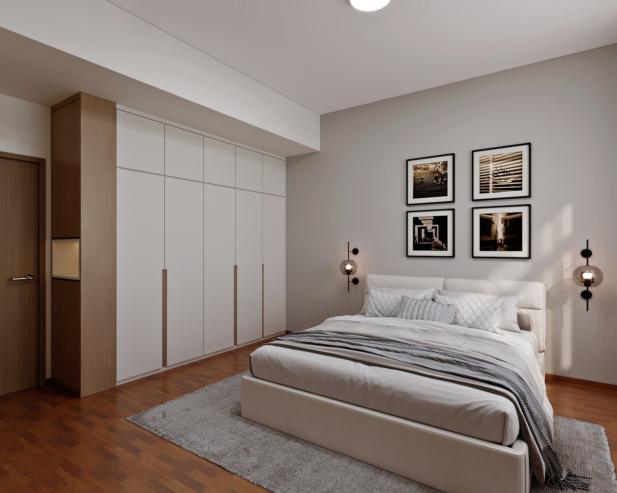 Coronation Road — master bedroom, modern scandinavian 3D design visual