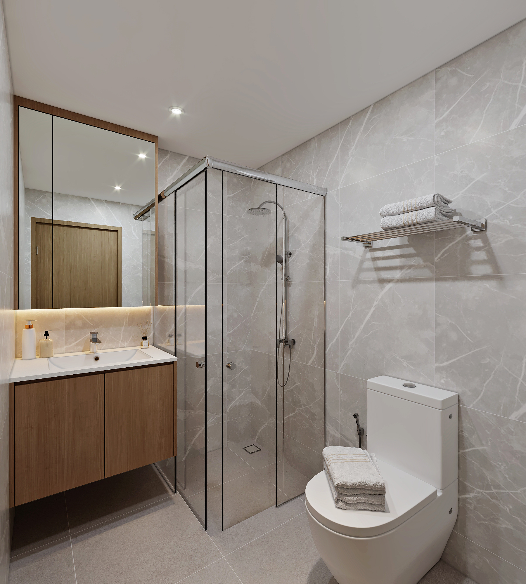 Coronation Road — common bathroom 1, modern scandinavian 3D design visual