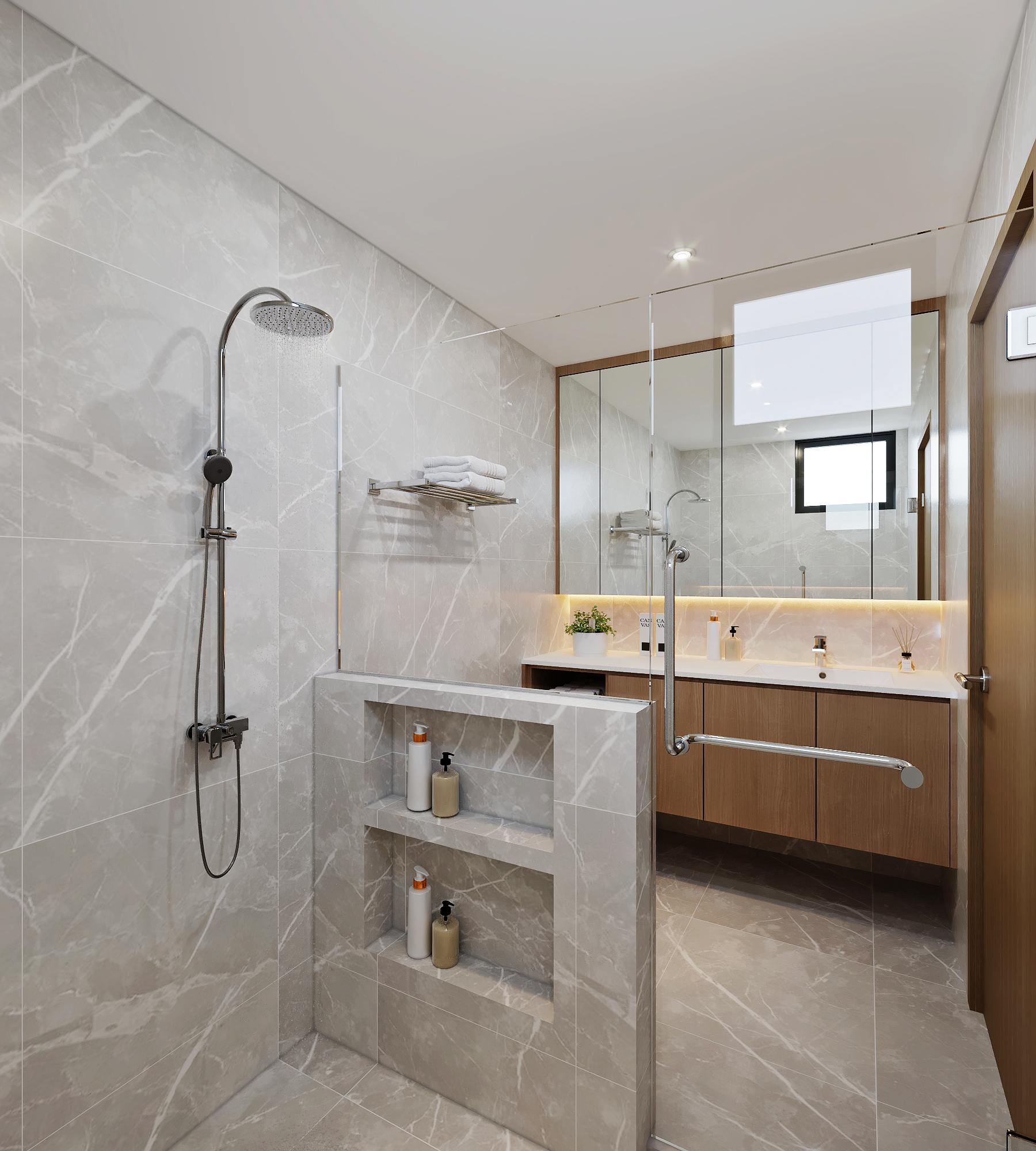 Coronation Road — master bathroom, modern scandinavian 3D design visual