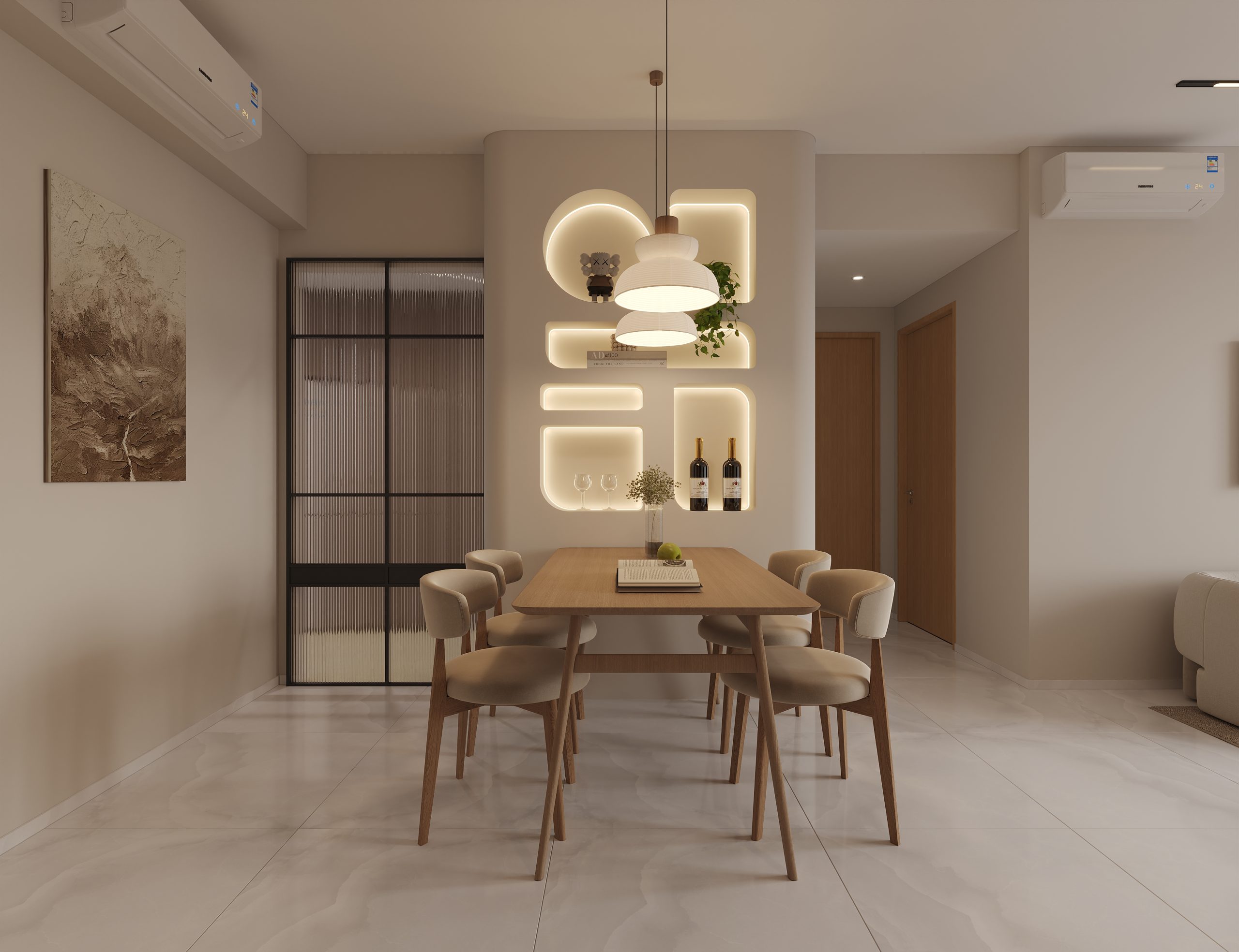 Esparina Residences — dining room, contemporary 3D design visual