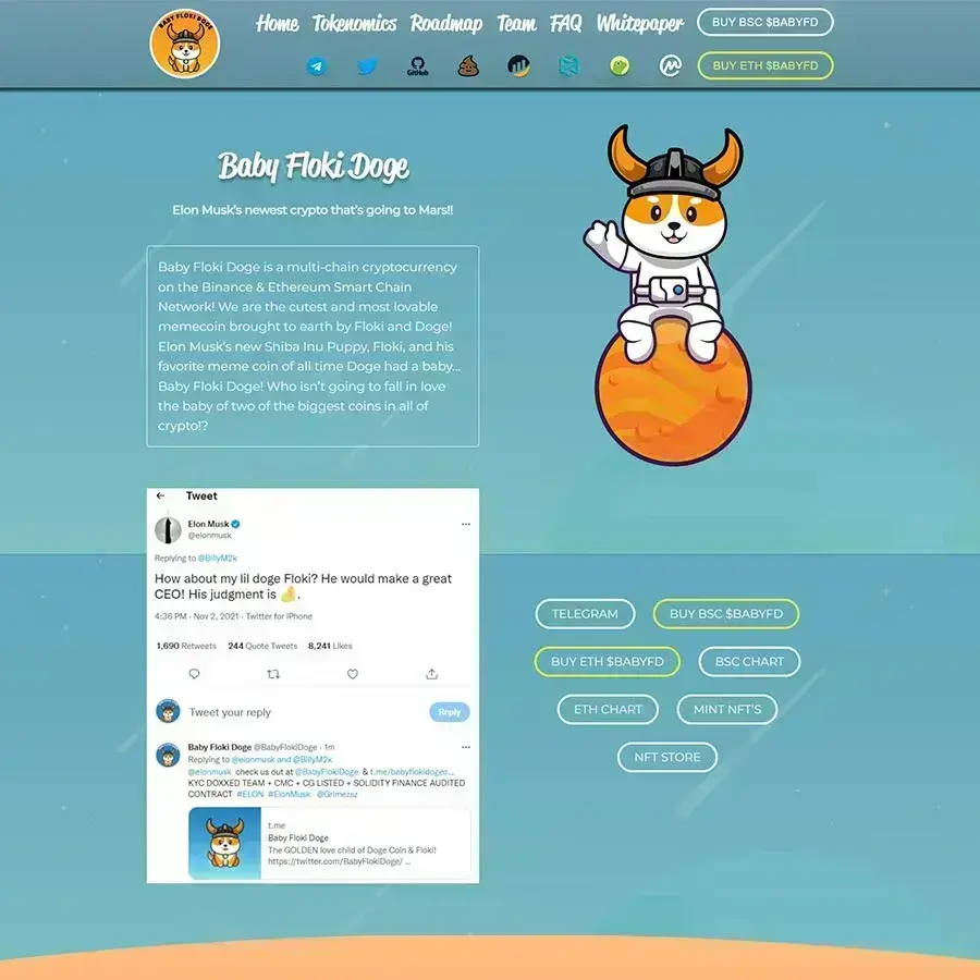 Landing Page introducing Altcoin, Crypto
