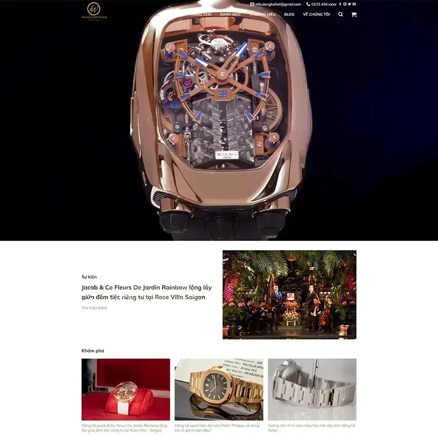 Theme WordPress bán đồng hồ cao cấp 02