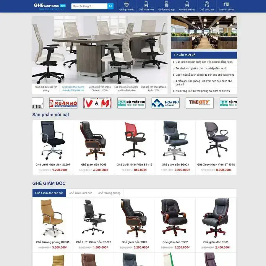 Theme WordPress bán ghế văn phòng