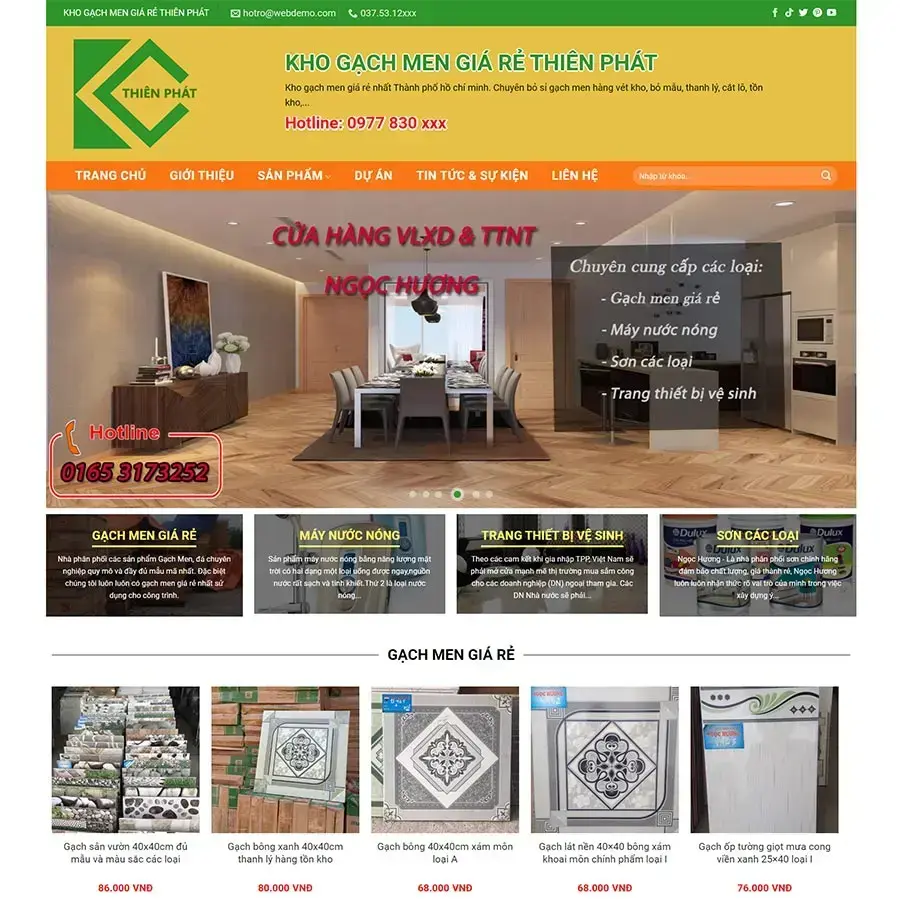 Theme WordPress bán kho gạch men