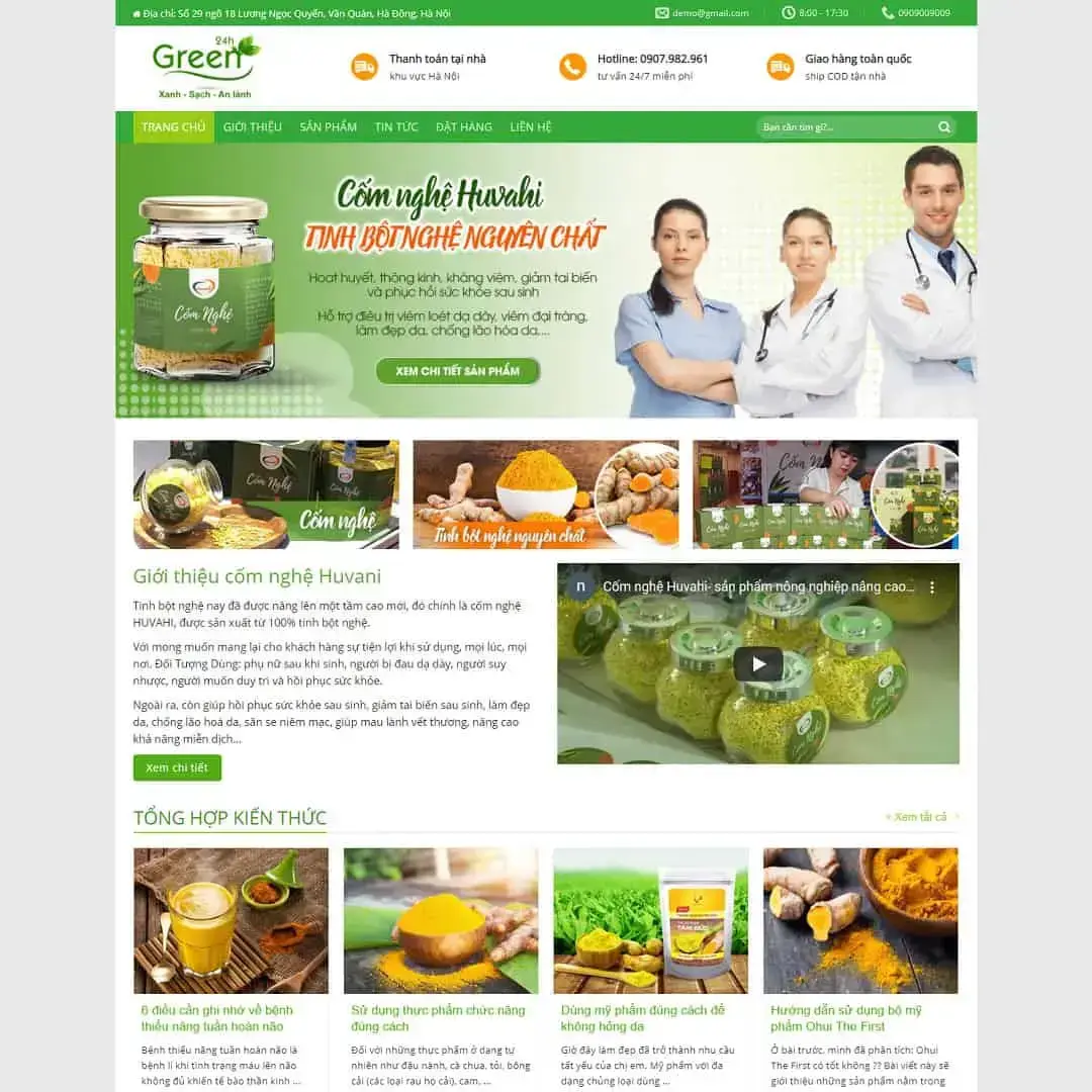 WordPress theme for selling turmeric starch products