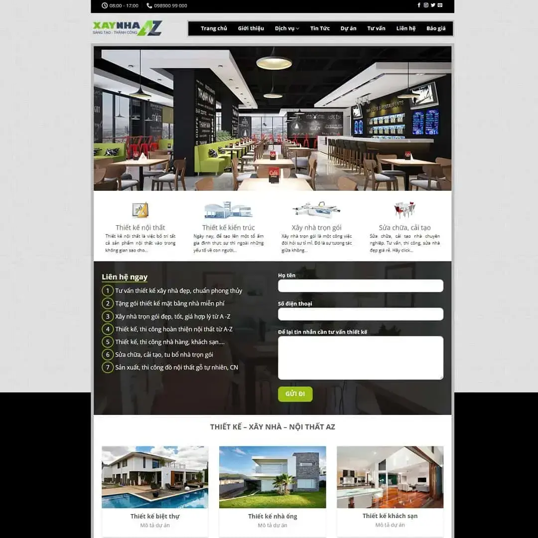 Theme WordPress công ty kiến trúc, xây dựng