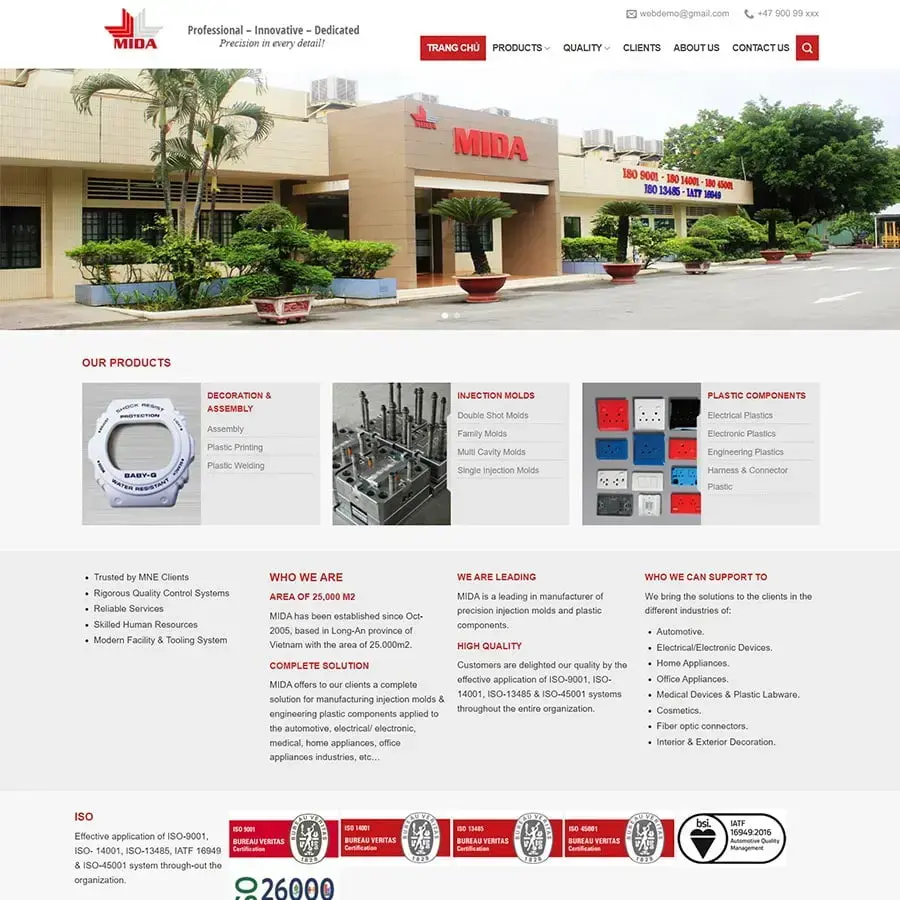 Components Manufacturing Company WordPress Theme