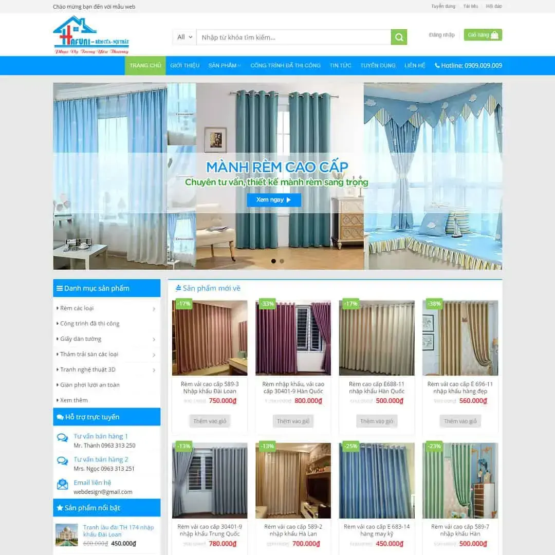 Theme WordPress cửa hàng bán mành rèm