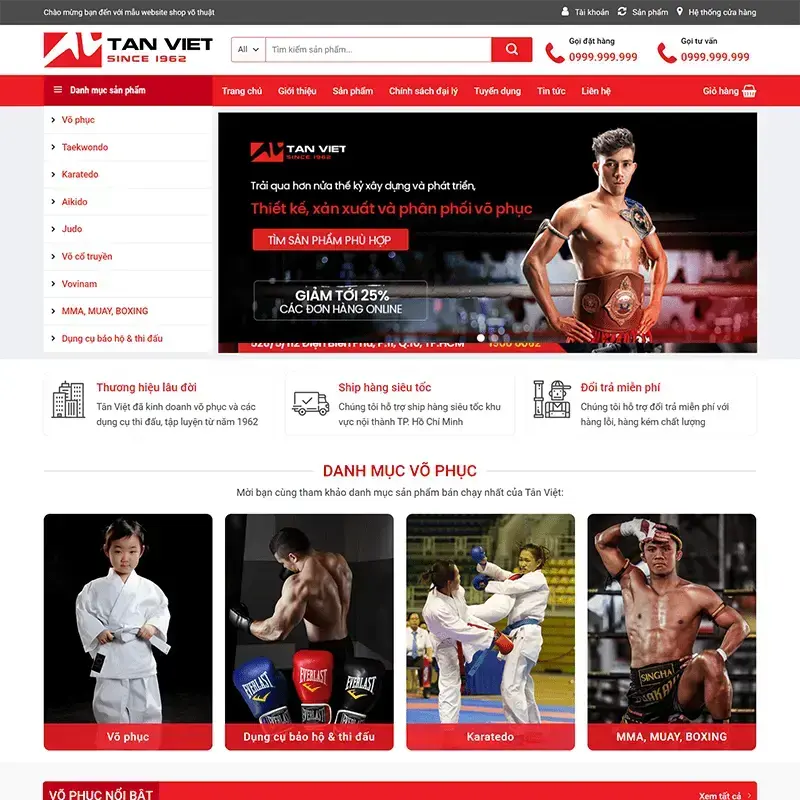 Martial arts clothing store WordPress theme