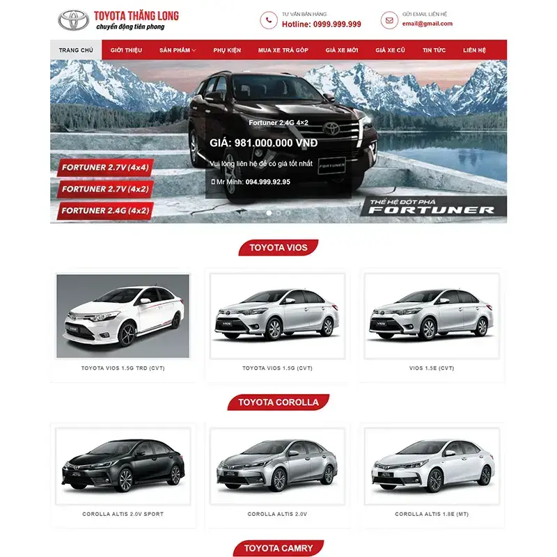 Toyota car dealership WordPress theme