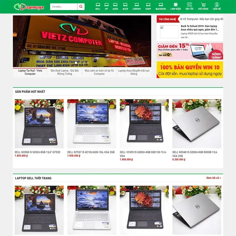 Theme WordPress cửa hàng laptop số 2