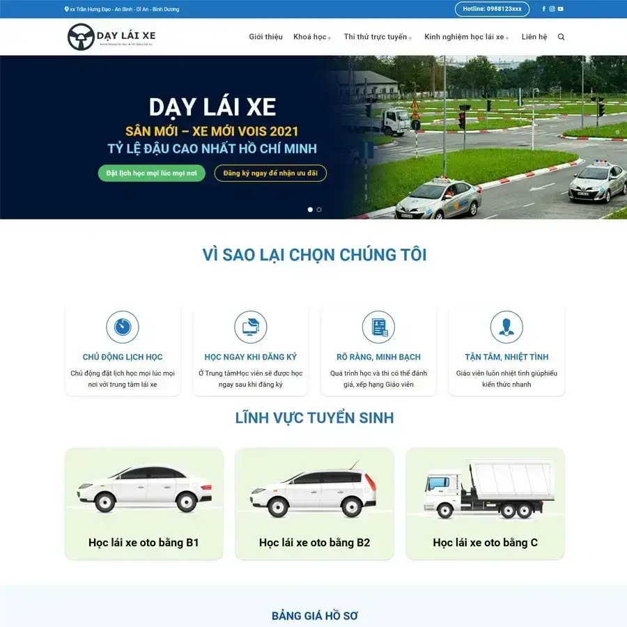 Driving School WordPress Theme 02