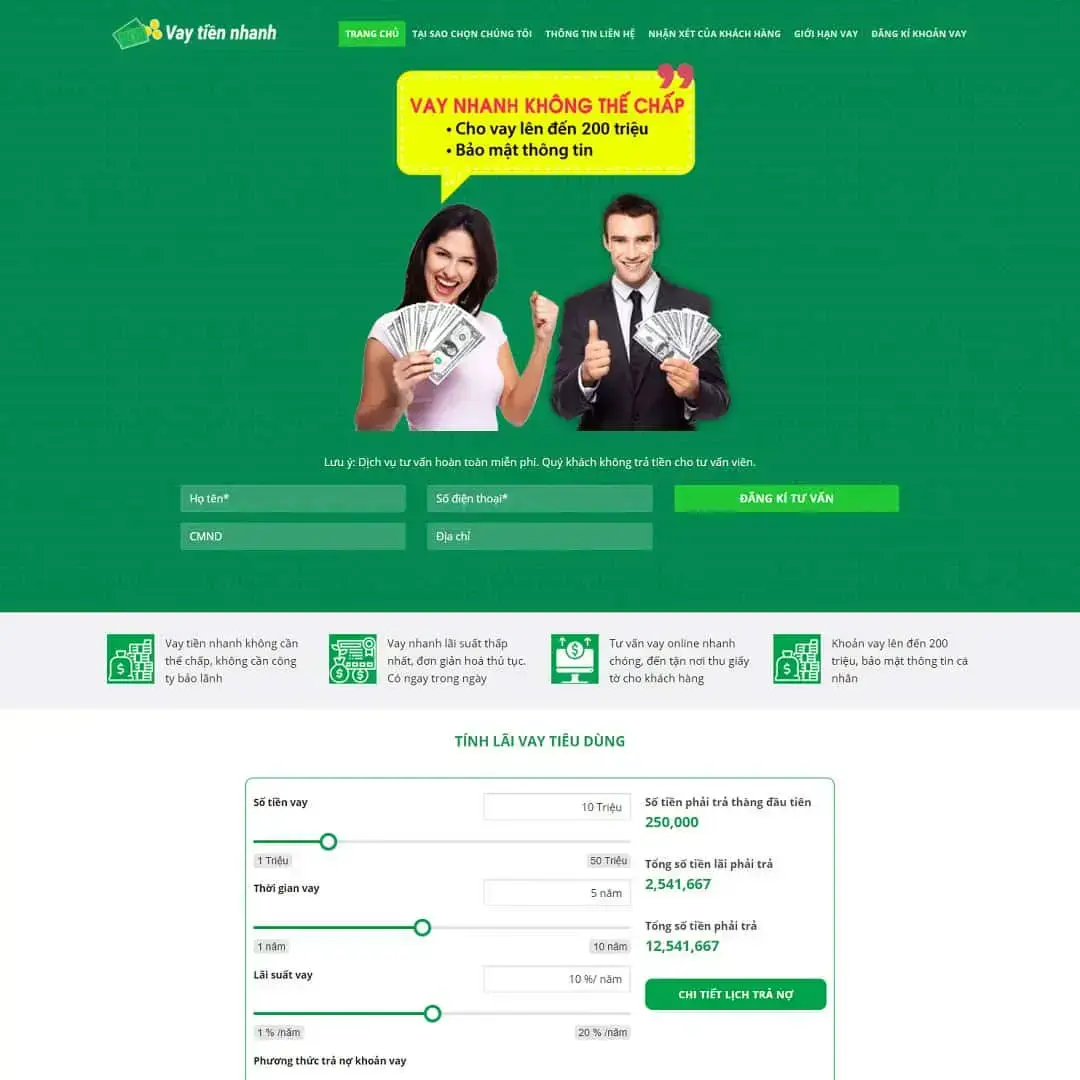 WordPress theme for credit services, quick loans