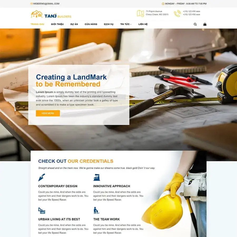 Construction Company Introduction WordPress Theme 02