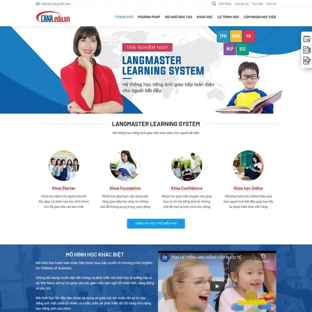 WordPress Theme for Introducing English Courses
