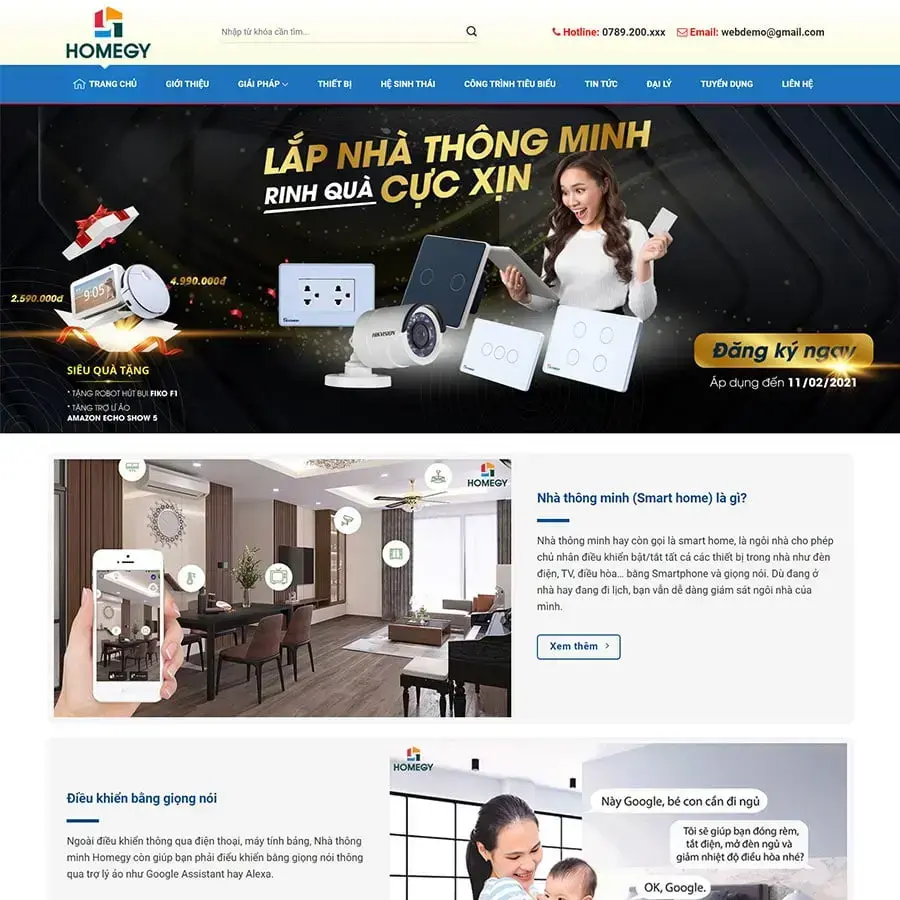 Theme WordPress nhà thông minh, smarthome 02