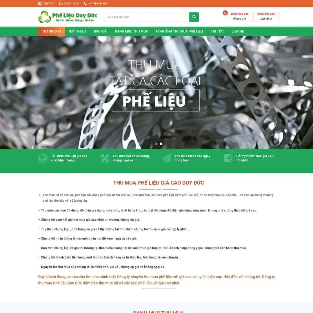 Scrap metal purchasing WordPress theme