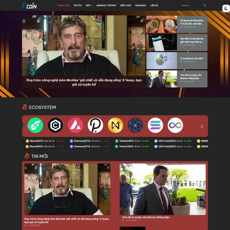 WordPress theme for bitcoin and crypto news