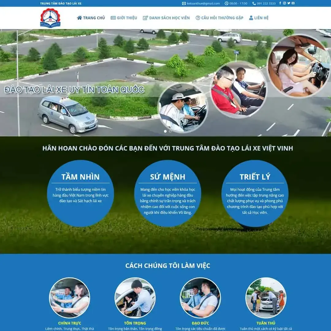 Driving training center WordPress theme
