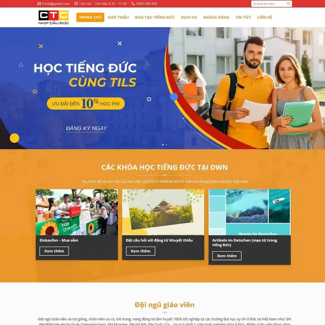 German training center WordPress theme