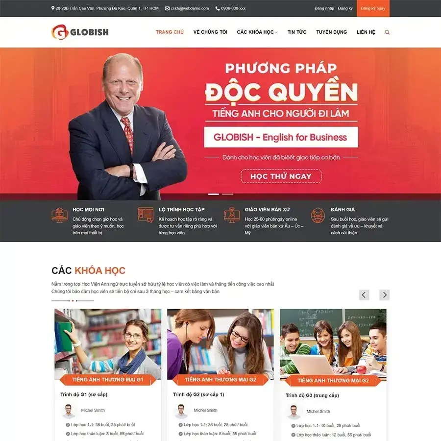 English learning center WordPress theme 02