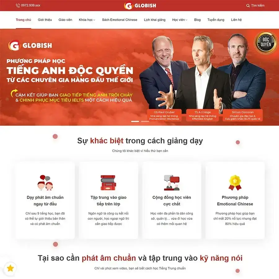 English learning center WordPress theme 03
