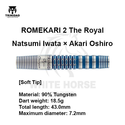 TRiNiDAD × Ryu ROMEKARI2 Soft Tip Darts - Torpedo Shape