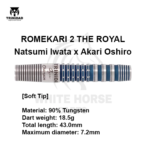 TRINIDAD × Ryu ROMEKARI 2 TRiNiDAD × Ryu ROMEKARI2 Soft Tip Darts - Torpedo Shape
