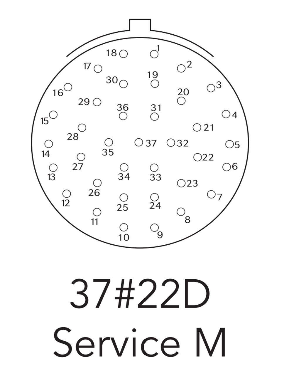 Autosport 37-Way Plug Connector with size 22 Pins - Red