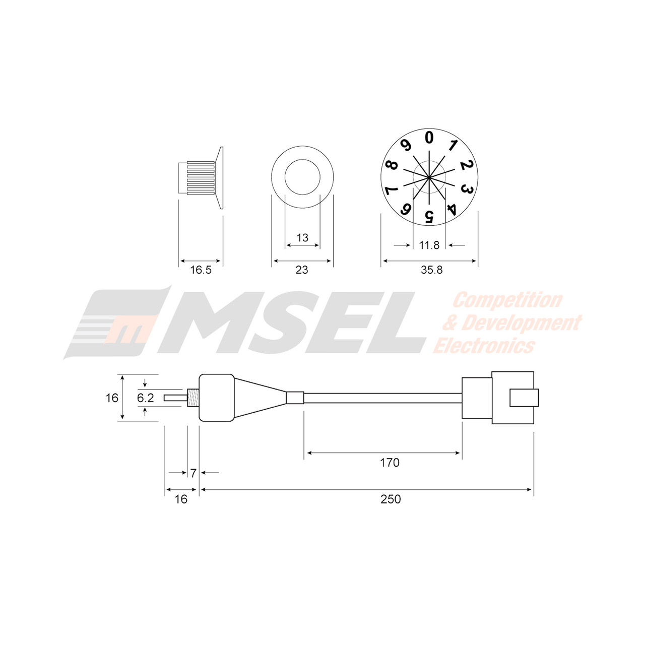 MoTeC 9 Position Rotary Switch