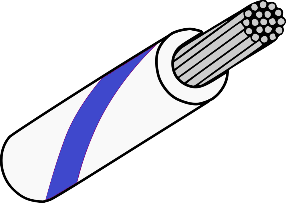 White with Blue Stripe Mil Spec M22759/32-20-96 20AWG Wire