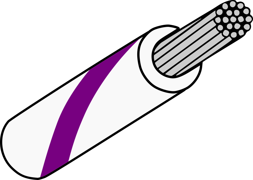 White with Violet Stripe Mil Spec M22759/32-22-97 22AWG Wire