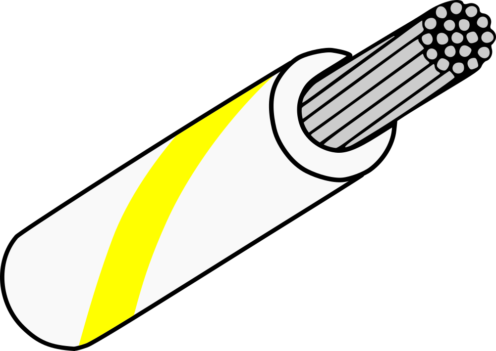White with Yellow Stripe Mil Spec M22759/32-22-94 22AWG Wire