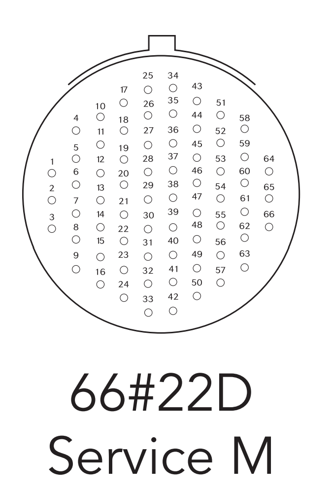 Autosport 66-Way Bulkhead Connector with Size 22 Sockets - Red