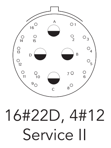 Autosport 20-Way Mixed Plug Connector with 16x Size 22 and 4x Size 12 Pins - Red