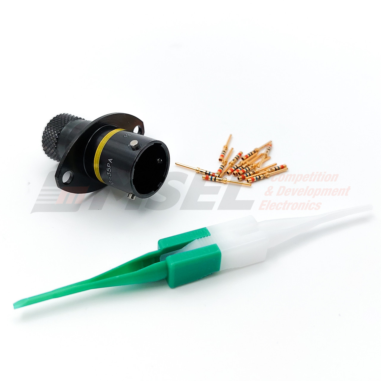 Autosport 13-Way Bulkhead Connector with Size 22 Pins - Yellow