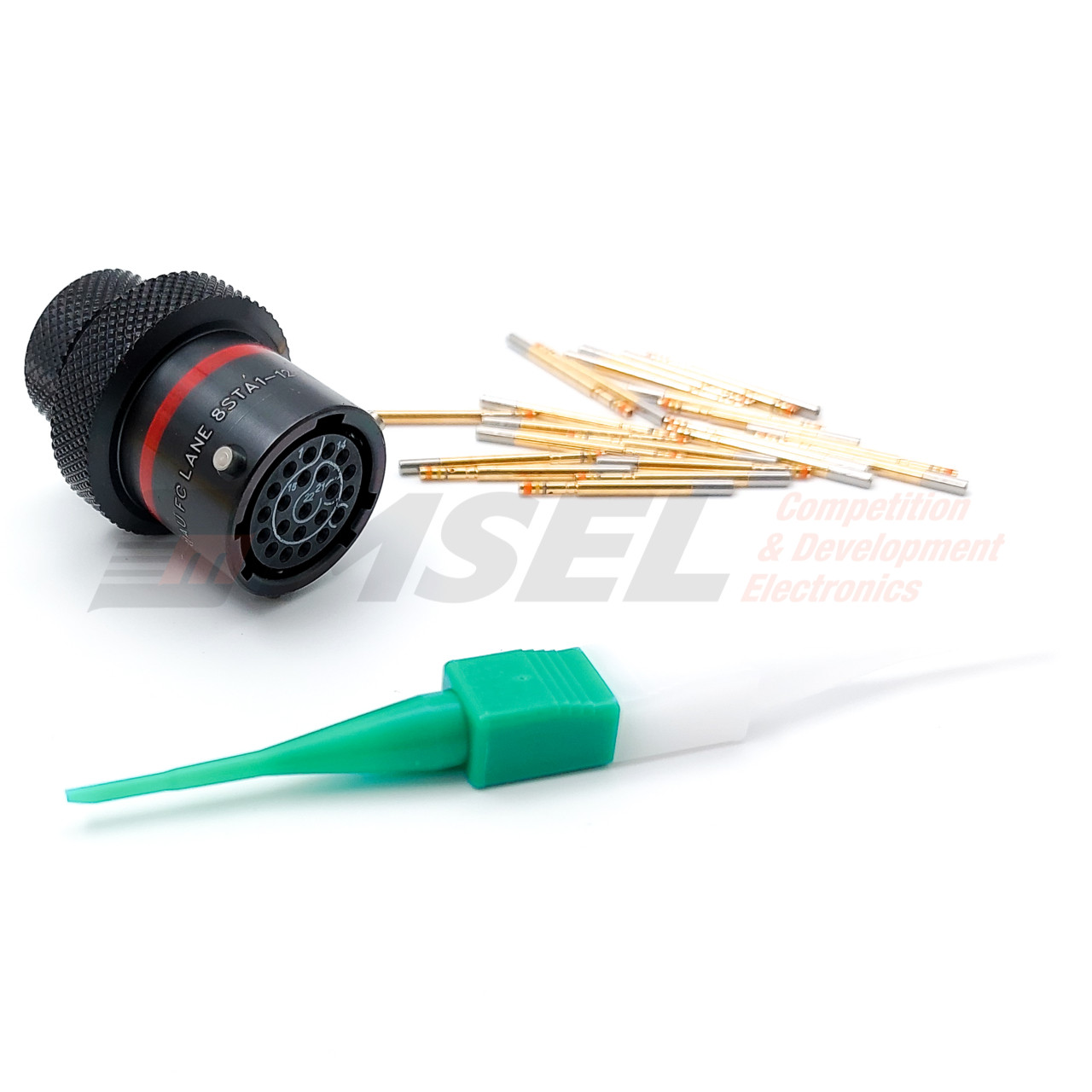 Autosport 22-Way In-line Receptacle Connector with size 22 Sockets - Red