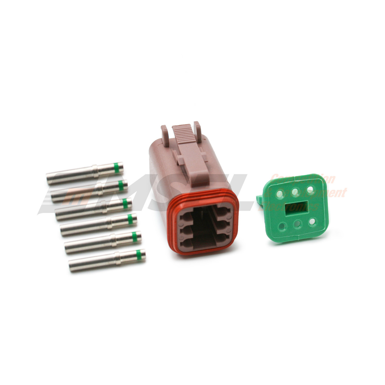 Deutsch Colour DT 6-Way Plug Kit with Solid Sockets