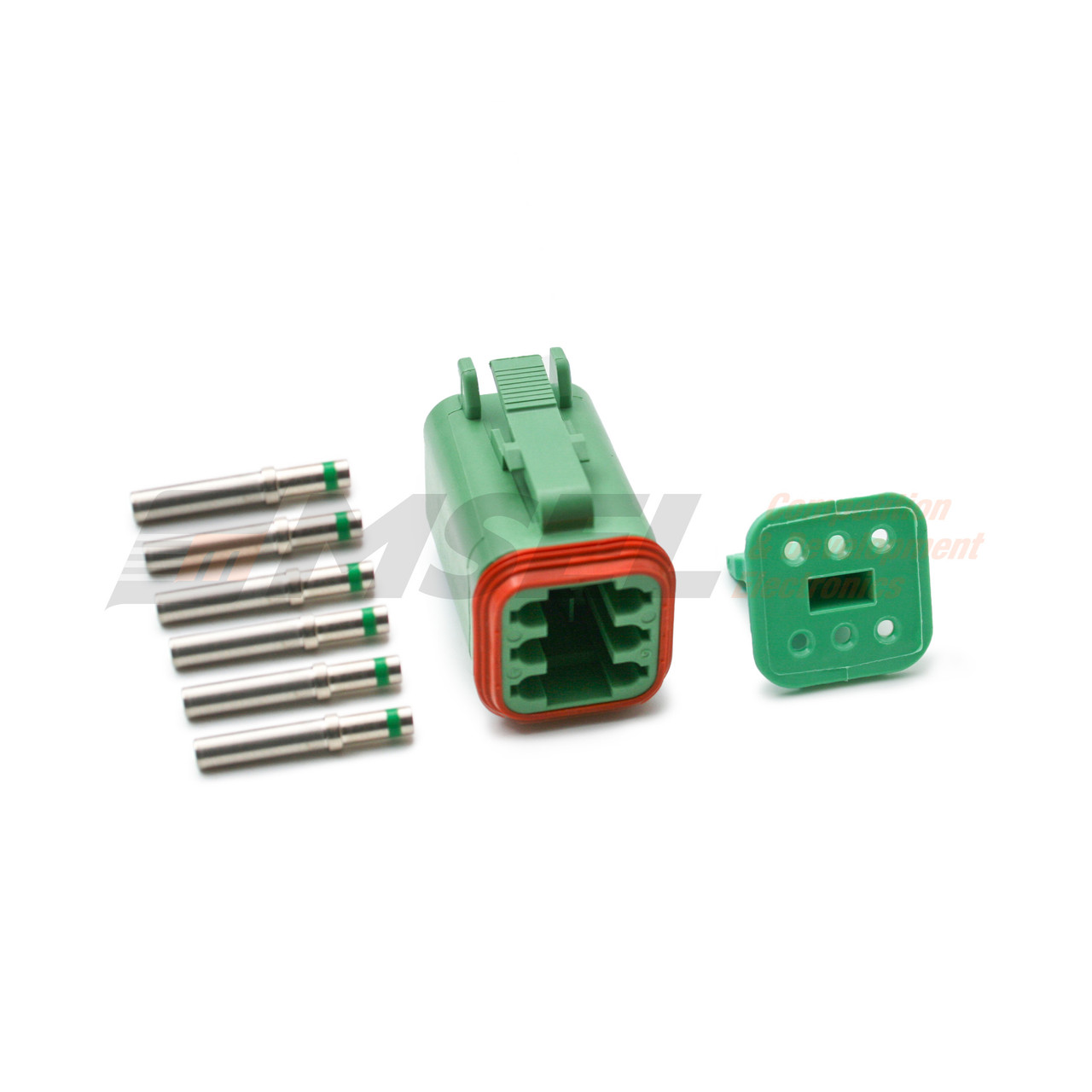Deutsch Colour DT 6-Way Plug Kit with Solid Sockets