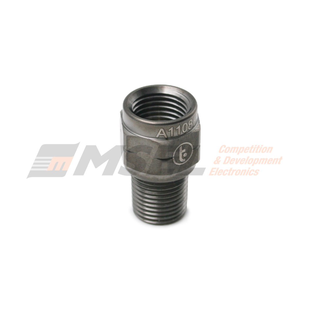 M10 x 1 to 1/8" BSPT Pressure Sensor Adapter Vertical View