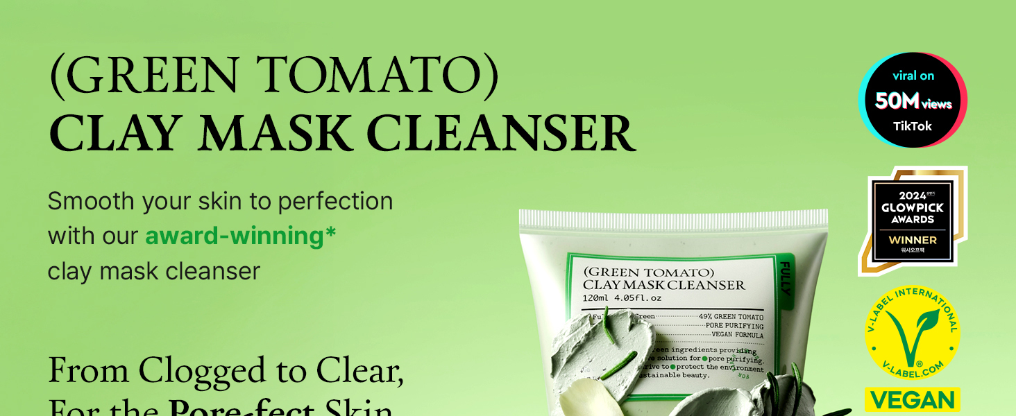 Green Tomato Pore Clay Mask Cleanser for Deep detail 1