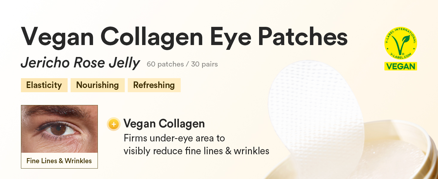 Vegan Collagen Eye Patches for Wrinkles & Fine detail 1