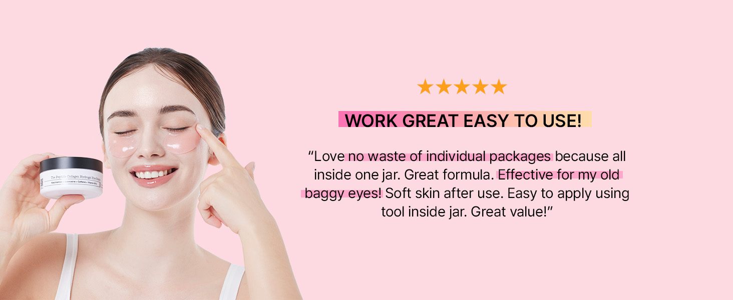 Pink Peptides Collagen Hydrogel Eye Patch for Puffy detail 14