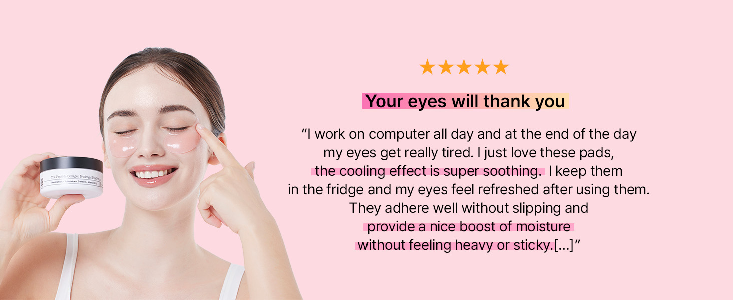 Pink Peptides Collagen Hydrogel Eye Patch for Puffy detail 17