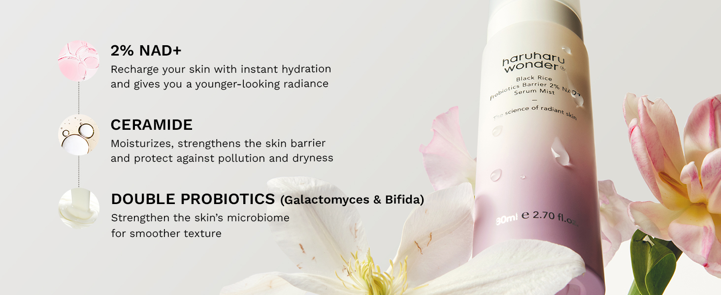 Black Rice Probiotics 2% NAD+ Serum Mist detail 2