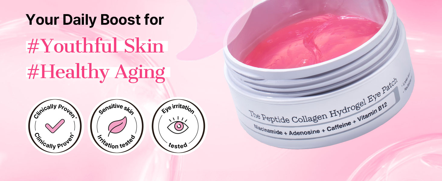 Pink Peptides Collagen Hydrogel Eye Patch for Puffy detail 2