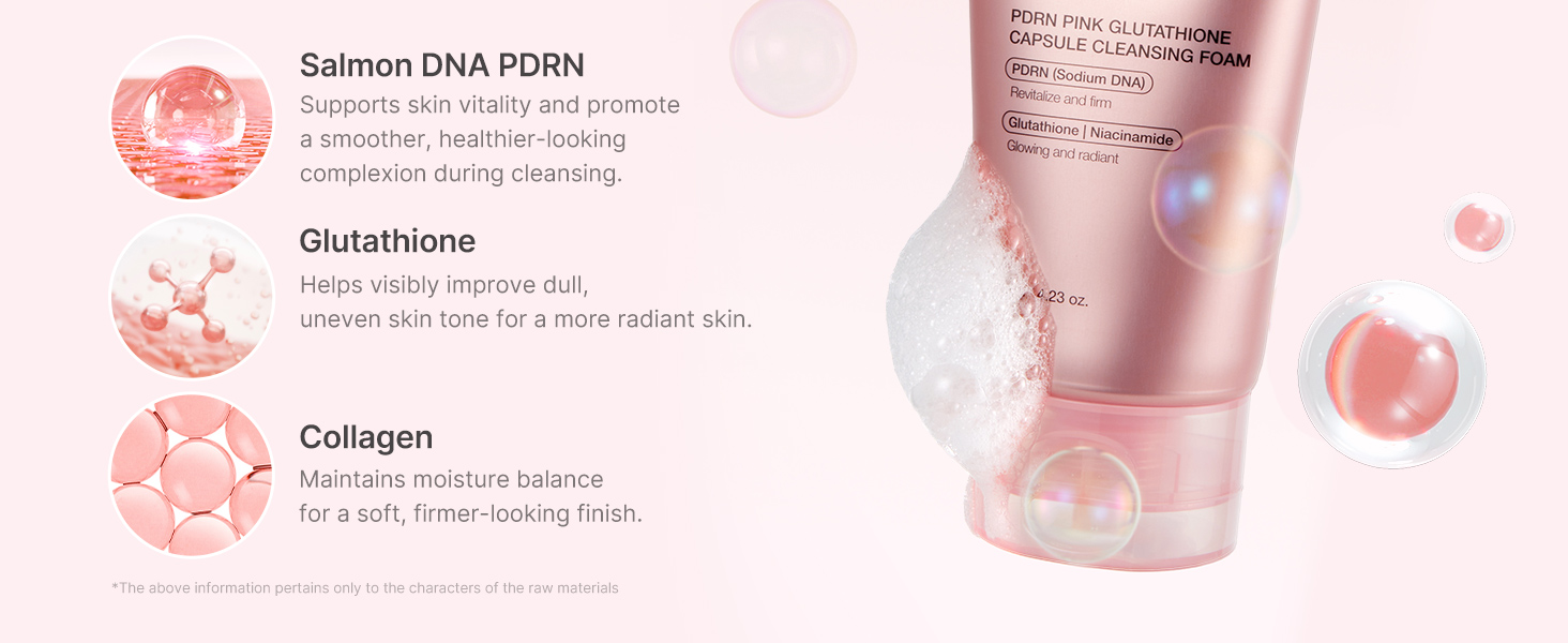Facial Cleanser PDRN Pink Glutathione Capsule Foam Cleanser detail 2