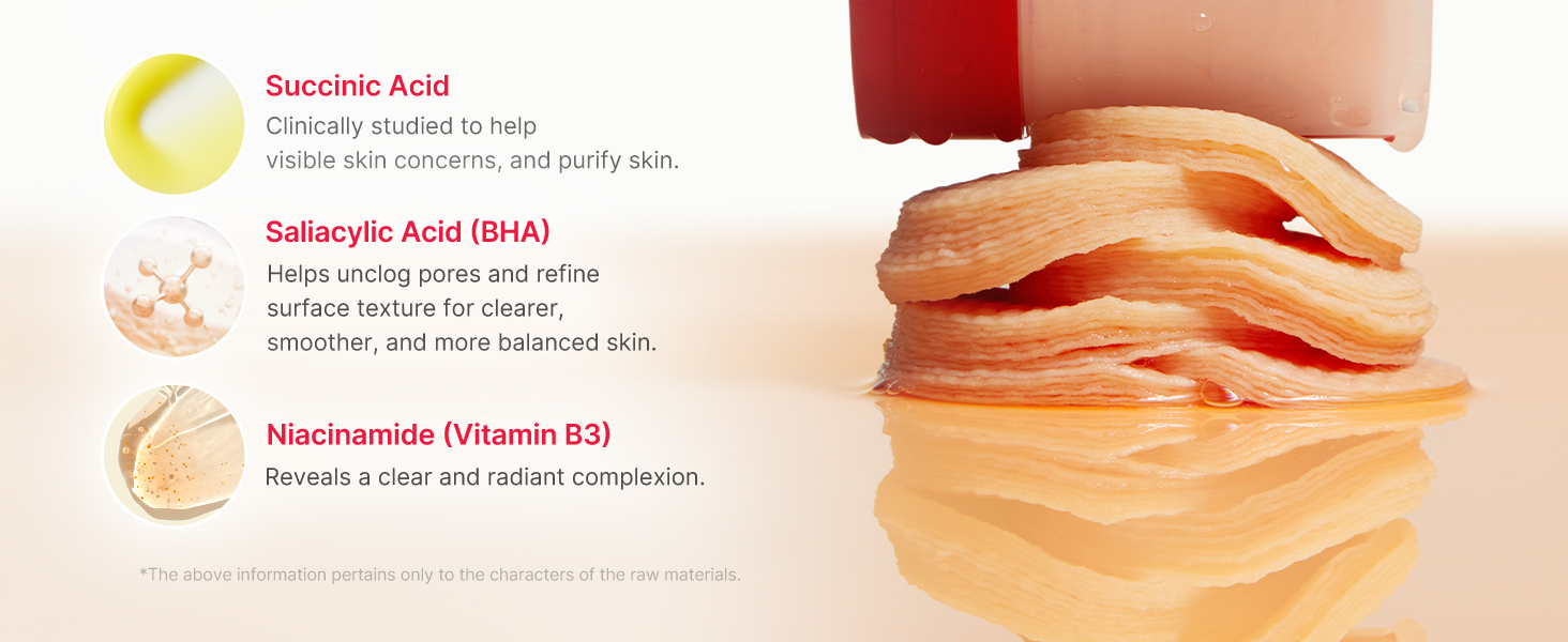 Toner Pads Red Succinic Acid Panthenol Pad for detail 3