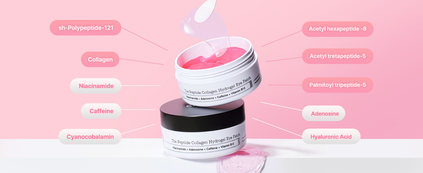 Pink Peptides Collagen Hydrogel Eye Patch for Puffy detail 5